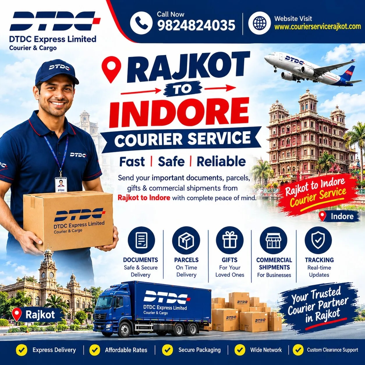 Rajkot To Indore Courier Service image 1