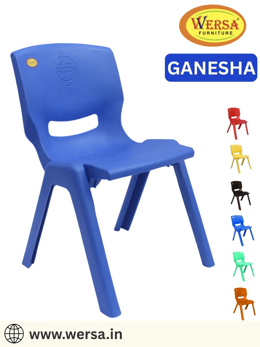 WERSA GANESHA Plastic Chair - Durable & Lightweight School/Study Chair image 1