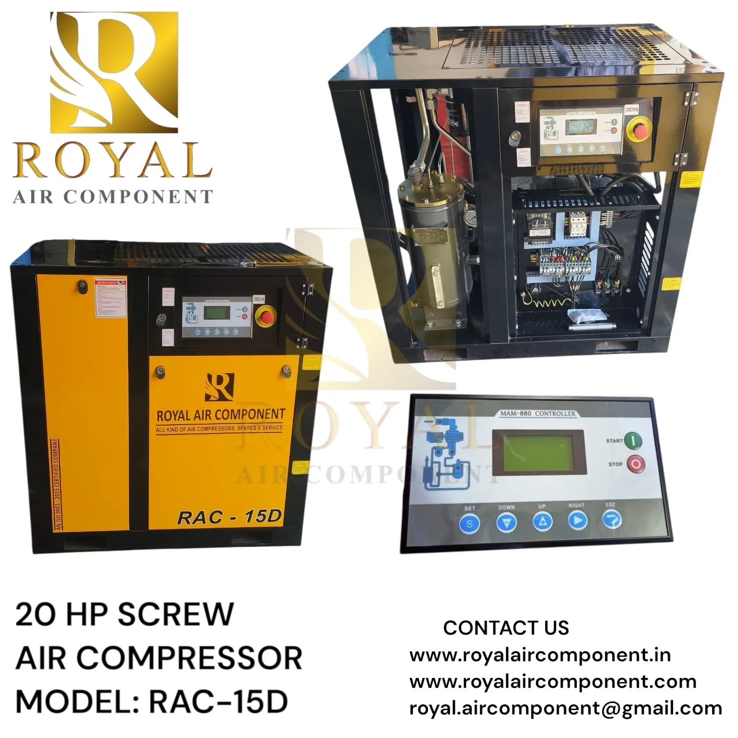 15KW SCREW AIR COMPRESSOR | 20HP SCREW AIR COMPRESSOR | Royal Air Component image 1