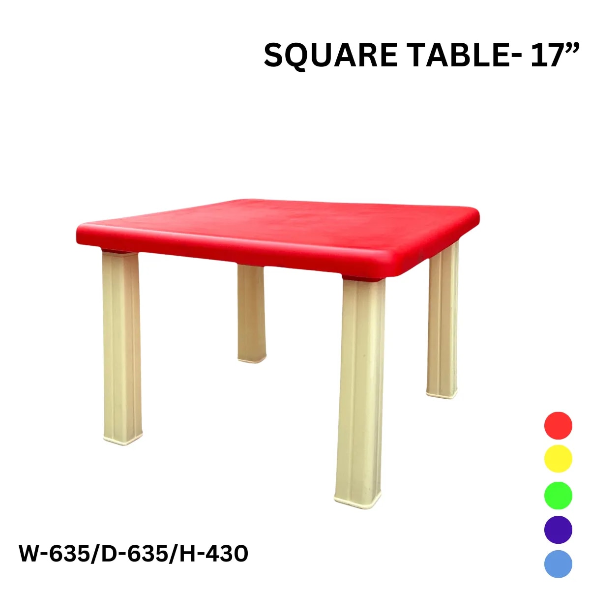 Plastic Square Kids Table 17 Inch | Preschool & Play School Table image 1