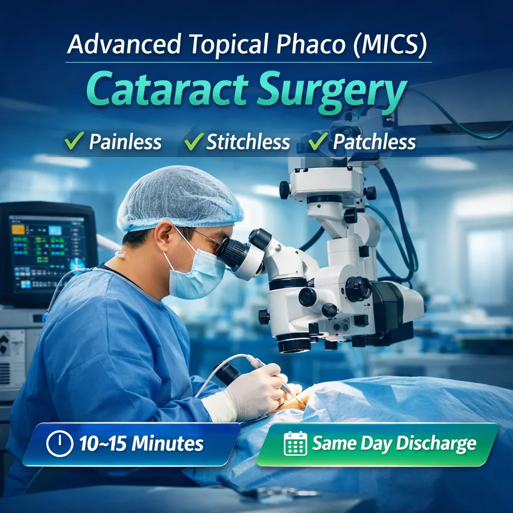 Advanced Topical Phaco (MICS) Cataract Surgery image 1