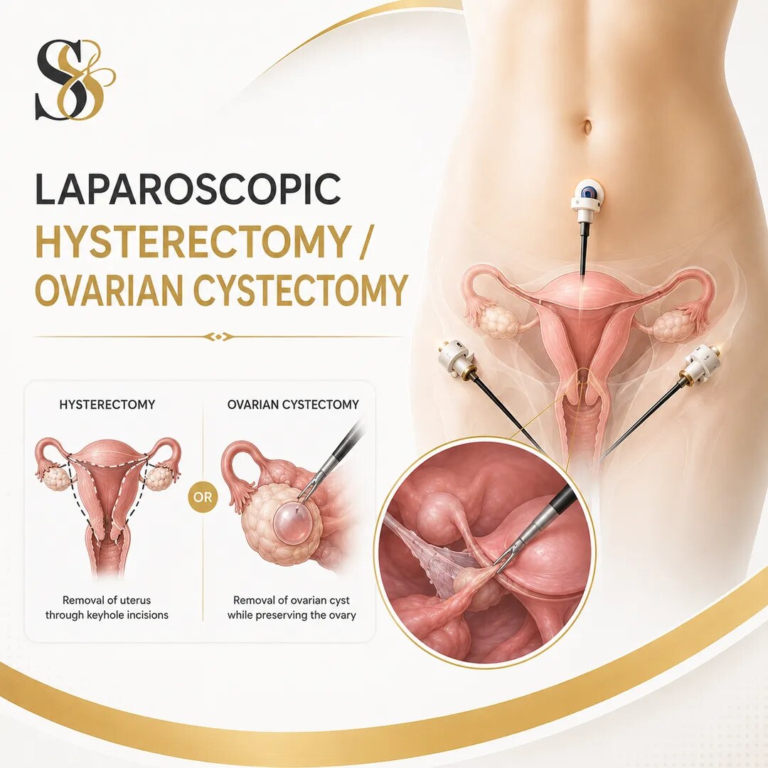 Laparoscopic Hysterectomy / Ovarian Cystectomy image 1