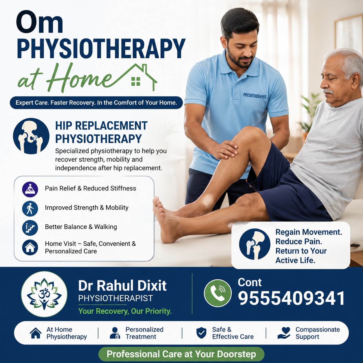 Hip replacement physiotherapy treatment New Ashok Nagar Delhi 