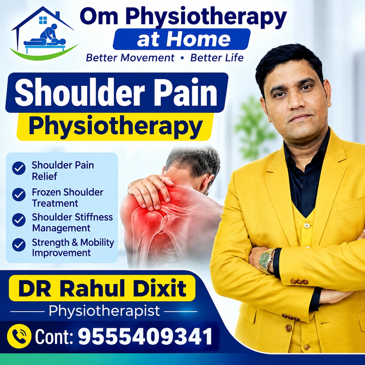 Shoulder pain physiotherapy treatment Near me in east Delhi 