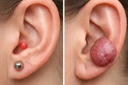 Ear lobe keloid surgery service image