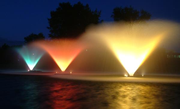 TULIP TYPE FLOATING FOUNTAIN WITH LED RGB LIGHT
