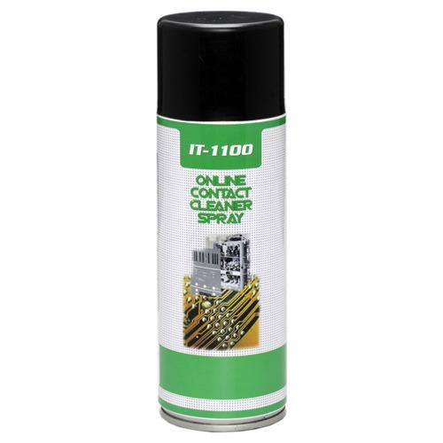 IT-1100 is a fast evaporating, non-chlorinated precision cleaner spray for online cleaning of electrical/electronic components. Examples of applications: for cleaning distribution boards, switches, relays, potentiometers, plug-in connections, sliding and screw contacts & PCB's Additional Information:Item Code: IT-1100