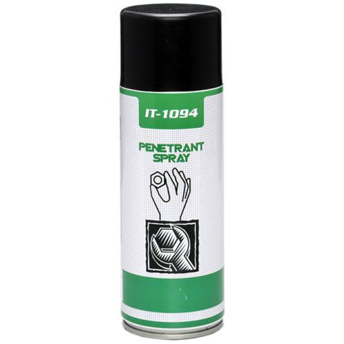 IT-1094 is a multifunctional fluid designed as a maintenance aid. The product helps loosen rust, dismantle corroded & seized threaded connections. It displaces moisture and therefore is used for restoring wet electrical contacts. It provides mild lubrication and protects against corrosion. A low viscosity fluid, it is also often used for short-term corrosion protection esp. for corrosion protection of measuring and cutting tools. The product provides a combination of cleaning and thin film lubrication and absorbs remains of water, leaving behind a protective film on the surface which is compatible with common sealing materials. The fluid is used for protection of wet metal elements or for easy removal of fretting corrosion and corrosion residues.Additional Information:Item Code: IT-1094