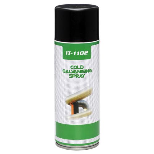 IT-1102 is a zinc rich coating that performs like a hot dip galvanized coating to prevent rust and corrosion on all types of metals for up to two years. It works electro-chemically on all ferrous metals providing rust and corrosion protection indoors and outdoors. This can also be used as a primer over rusted metal to repair hot dip galvanizing. Specially formulated, it provides a tough flexible coating that will not crack or peel even in extreme heat or cold.Additional Information:Item Code: IT-1102