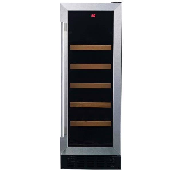 WINE COOLER 20 BOTTLES WHITE WESTINGHOUSE USA - SINGLE ZONE, BUILT-IN FOR RED / WHITE / SPARKLING WINES WITH STAINLESS STEEL DOOR FRAME