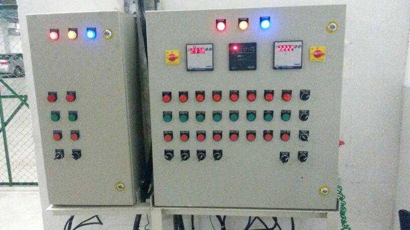 Electric panel for ETP and STP with required cabling with cable tray.panel mounted on MS channel platform.On line indicator L&T make/Schneider.Push button ON/OF Switches.single phase preventor.