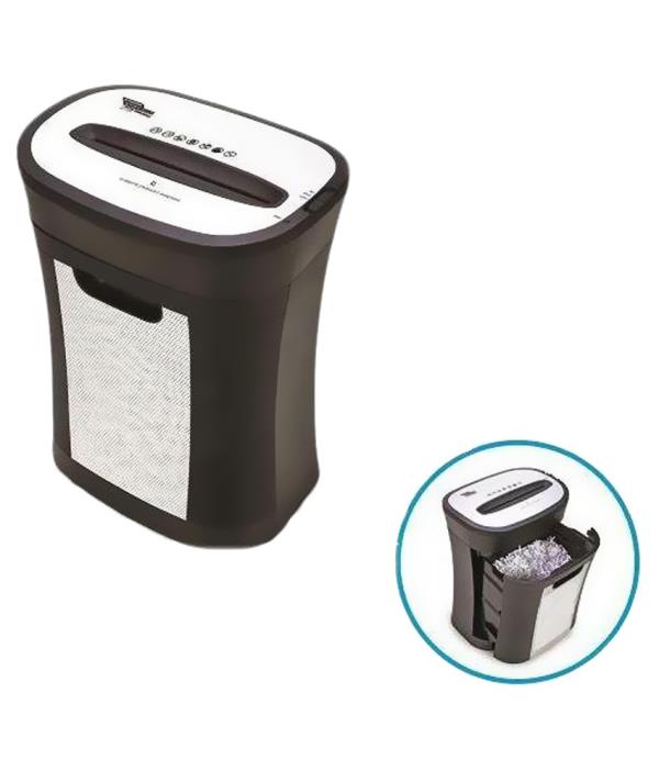 Description : 12 Sheet Cross Cut Shredder ,Cut type : Cross Cut ,Sheet Capacity : 12 Sheets ,Shred Size : 5x38mm , Bin Capacity : 19 ltrs , Separate CD Slot : Yes , Over Load Indication : Yes .
