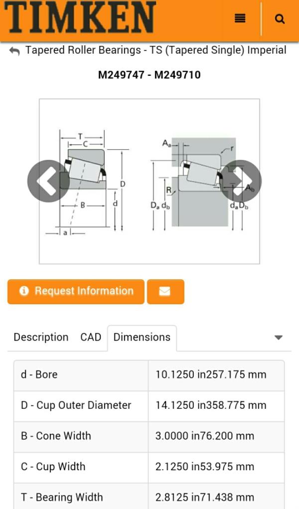 TIMKEN TAPER ROLLER BEARING