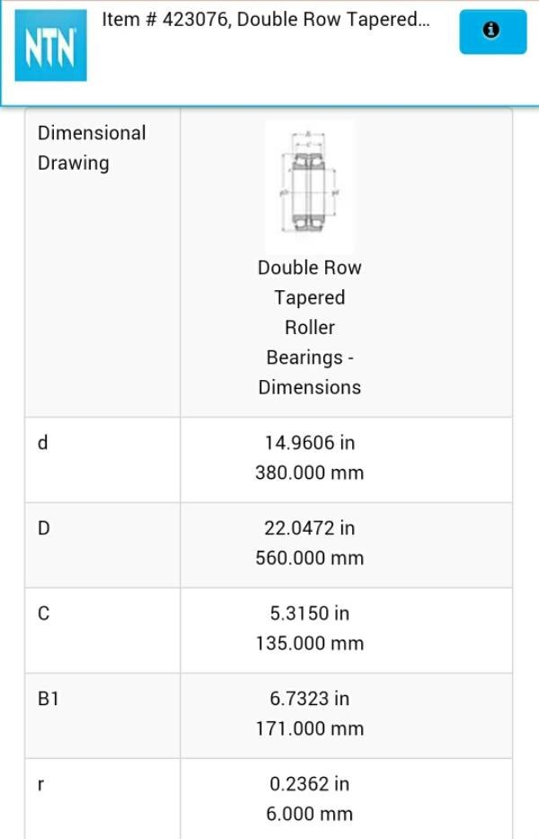 DOUBLE ROW TAPERED ROLLER BEARING