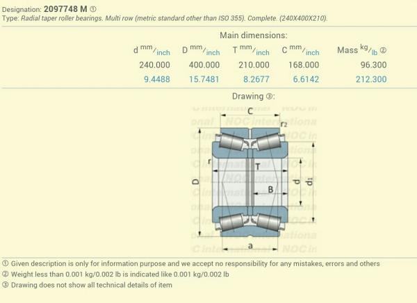 DOUBLE ROW TAPERED ROLLER BEARING