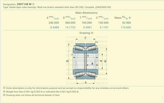 DOUBLE ROW TAPERED ROLLER BEARING