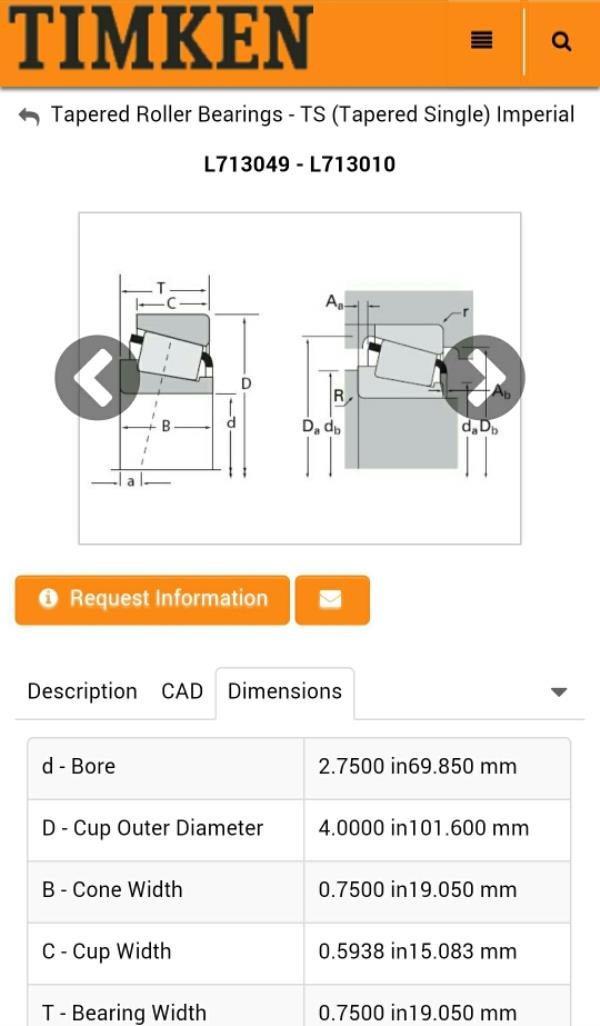 TIMKEN only at PARAMOUNT BEARING CO