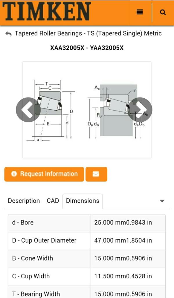 single row taper roller bearing