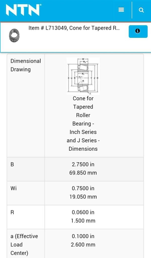 single row taper roller bearing