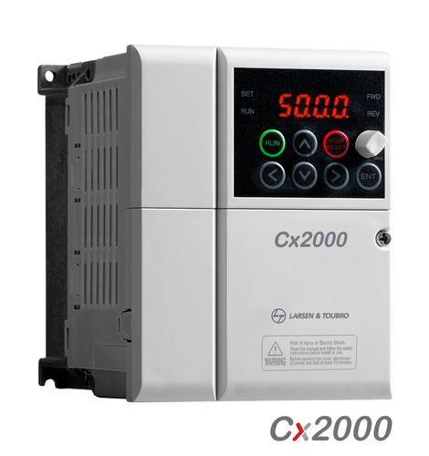 The Cx2000 AC Drives is perfectly suited for conveyors, pumps, fans and textile machinery. It handles loads up to 11 kW, and is engineered to keep your machine operating at optimum efficiency, even in the hot, humid and dusty conditions that characterise India's industrial environment.Range:Single Phase 230V - 0.1 to 2.2kWThree Phase 230V - 0.2 to 11kWThree Phase 415V - 0.75 to 11kWEnclosures:IP20Features:V/F Control, Sensorless Vector Control, Slip CompensationStarting Torque 150% at 3 HzBuilt-in PotentiometerConformal Coated PCBBuilt-in RS485 ModbusRPM DisplayDraw ModeBrake ControlCompact, Lightweight,Easy to install,Operate and serviceAuto TuningBuilt-in PID2nd Motor OperationBuilt-in Safety circuitBuilt-in Braking Chopper up to 11kWDual rating operation:Designed to be used for heavy and normal duty applications.Overload capacity:Heavy duty operation: 150% of rated current for 60 secNormal duty operation: 110% of rated current for 60 secBuilt-in Potentiometer:Possible to add reference from keypad and external signalProvides external potentiometer for easier frequency controlBuilt-in PID:Cx2000 has built-in PID which saves use of external PID2nd Motor Operation:Single AC Drive can maintain 2 motor parameters connected to 2 different loads with different Accel / Deccl parameter settingFor isolated operation of motors one VFD can be used in place of 2Easy Maintenance:Tool-less replacement of Cooling Fan.Built-in Brake Chopper:Built-in brake chopper which saves panel space.