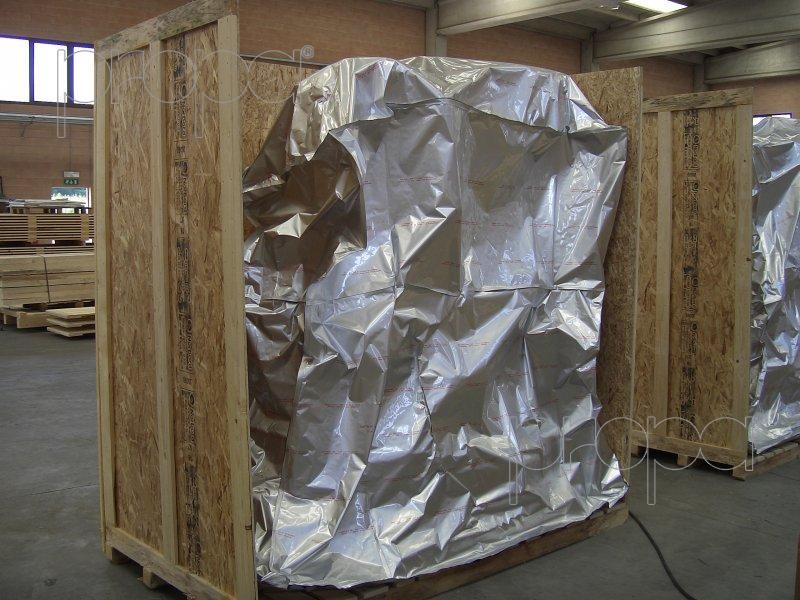 BENZ Aluminum Barrier Foil Bag is a multilayered product obtained from laminating 3 or 4 technical materials supplying a very powerful barrier against water vapour and moisture. These multiple layers are of Polyester, Nylon, Foil and Polyethylene which when combined are strong enough to safeguard and create a puncture & moisture resistance package.Aluminum Barrier Foil Packaging works on the principle of Climatic Packaging. The Barrier Foil acts as Barrier to the entry of Moisture inside the Packaging. It is sealed properly to ensure that outside Atmospheric moisture is not able to reach the metallic surface in the Packaging. Moreover the Climate inside the Packaging is Vaccumized to reduce the quantum of Moisture and the Air. Additional Moisture Absorbers and VCI materials are added to attain relative humidity less than 40% and Corrosion Protection respectively.Available in Roll Form of 1200 mm x 200 Mtrs (240 Sq Mtrs).