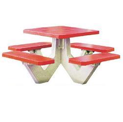 Square Table With Four Benches