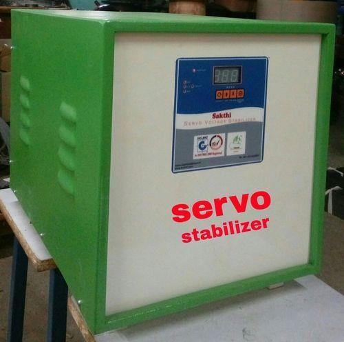 We offer Single Phase Servo Voltage Stabilizer that are manufactured using latest technology and quality raw material.The Single Phase Servo Voltage Stabilizer offered by us is valued by the client’s for high quality standards.These stabilizers are also offered with voltmeter & selector switch, which helps to see input & output voltages.We provide a wide range of Single Phase Voltage Stabilizers to our clients across the nation and we also offer 3 phase, air cooled stabilizer, automatic stabilizers, oil cooled stabilizer etc. Fabricated by our team of technocrats, we have different Voltage range/Working range for 1-phase Voltage Stabilizers.In Special Cases we also build stabilizers as per Customer requirement.
