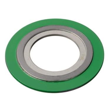 It can be used in Refining plant, Chemical & Petrochemical plant, Power plant,
Nuclear plant, Compressors, Piping & heat exchanger & Vessels fertilizer plant &
Cement plant & Refineries etc.
The spiral wound gaskets are made from ‘V’ Shaped metal strip with spirally
wound filler. Several continues turns of the metallic winding are secularly welded
with spot welding as per API Std. The normal shape is circular but it is possible to
make it Elliptical shape also. The use of steel supporting Inner & Outer ring of
gaskets are made with the same material of the spiral wound gaskets.
Spiral wound gaskets are manufactured with Inner ring, with outer ring, with Inner & Outer Ring & without outer Rings as per buyers specification. The most popular combination in this type of gaskets is S.S. 304 with CAF Filler. The filler materials with metal strip are CAF / Asbestos /P.T.F.E./ Grafoil / Non asbestos etc.
Spiral wound gaskets are manufactured in dimensions from 1/4” to 96” and thickness from 1/8” to 3/8” Generally,
gaskets thickness is 0.175” and outer ring thickness is 0.125”.Normally spiral wound gaskets are made as per ANSI B 16.5 std., ASME D 16.20 Std., API 605 Std. DIN 10 std. Bs 10,BS 3381, Bs 4865, Spiral wound gaskets are made in any size as per the customer’s specification (Non Standardsize)