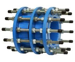 The Dismantling Joints are double flanged fittings that accommodate up to 100mm (4”) longitudinal adjustment and can be locked at the required length with the tie bars supplied. Not only does this system allow for fast, easy maintenance of valves, pumps or meters, it simplifies future pipe work modifications and reduces downtime when changes need to be made.The installation is also straightforward using just a spanner and torque wrench to tighten the high tensile steel or stainless steel tie bars. With fewer tie bars than flange holes and the tie bars acting as flange jointing bolts theprocess is speeded up but still offers a secure, rigid, fully endload resistant system with a pressure rating equal to that of the flange.A comprehensive range is available from DN40 (1½”) to DN2400 (80”) with virtually any flange drilling or pressure rating supplied, although larger sizes and custom made Dismantling Joints can be designed and built on request.