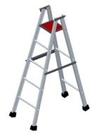 AQPC MODEL No: 1018 “AQPC” ALUMINIUM Light weight Auto-Folding Ladder made out of Extruded, Tested Quality Hindalco make ALUMINIUM Section of size • 66mm x 31mm x 3mm thick approx. • Steps made out of aluminum fluited pipe of size 25mm dia approx. • On both the sides at a required distance of 300mm apart complete with servicemen's platform below the top at the proper place to make the ladder auto folding with rubber shoes at four legs bottom end to make the ladder non slippery and sturdy.AVAILABLE IN ALL SIZE FROM 4ft TO 20ft