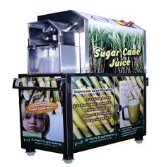 G-Tech cane juicer Stand with bin modelThis machine is very attractive, compact and high effective inproduction.It has inbuilt dustbin inside the table of the machine.It has removable rollers and juice collecting compartments for easycleaning process.Salient features of stand with bin model1. Motor 1 HP single phase with reverse and forward.2. Crushing efficiency – 2.5 kg per minute.3. Yield efficiency - 98% juice in a single crush.4. Drive - gear and gearbox.5. Constructed by all food grade stainless steel.6. Noiseless juice extraction.7. Emergency stop.8. Auto trip.