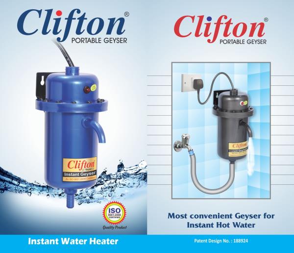 Portable GeyserOur Instant Portable geysers are well- known in industrial circles for the high quality of the raw material which we use and for their efficiency, reliability, long, trouble-free service and cost effectiveness. These heaters have also been installed in several large hotels, restaurants and resorts and for domestic purpose also.