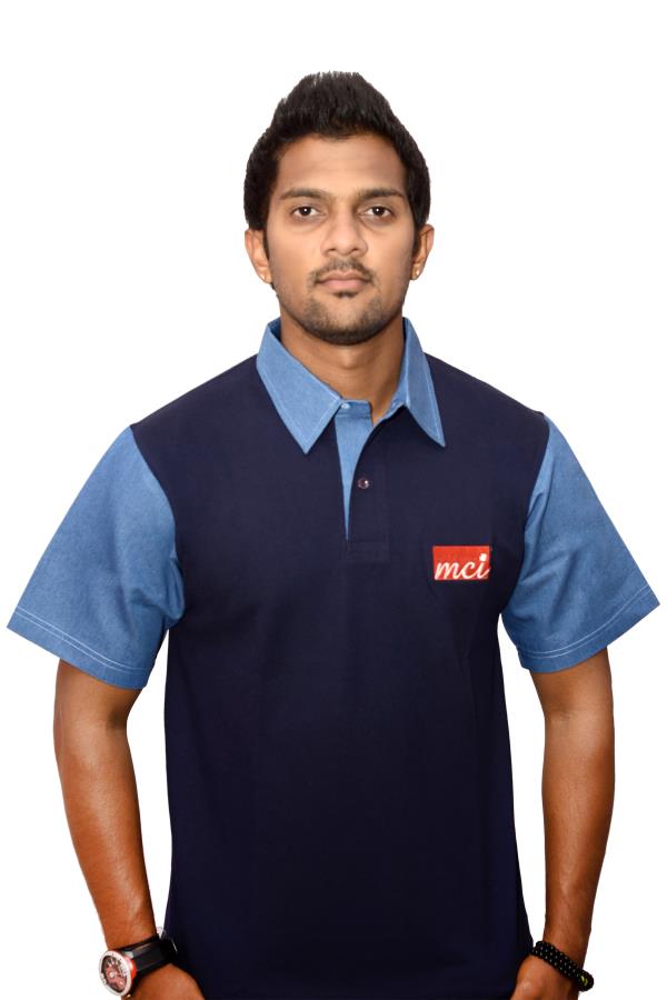 Denim collar tshirt
