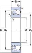 SKF Self Aligning Ball Bearing 1206 ETN9 30mmCalculation dataBasic dynamic load rating C 15.6 kNBasic static load rating C0 4.65 kNFatigue load limit Pu 0.24 kNReference speed 24000 r/minLimiting speed 15000 r/minPermissible angular misalignment α 2.5 °Calculation factor kr 0.04 Calculation factor e 0.25 Calculation factor Y0 2.5 Calculation factor Y1 2.5 Calculation factor Y2 3.9 MassMass bearing 0.22 kgFor additional information about the meaning and limitations of the product data, refer to Self-aligning ball bearings and Principles of bearing selection and application.