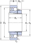 1208-EKTN9 Self Aligning Bearing SKFCalculation dataBasic dynamic load rating C 19.9 kNBasic static load rating C0 6.95 kNFatigue load limit Pu 0.36 kNReference speed 18000 r/minLimiting speed 11000 r/minPermissible angular misalignment α 2.5 °Calculation factor kr 0.04 Calculation factor e 0.22 Calculation factor Y0 2.8 Calculation factor Y1 2.9 Calculation factor Y2 4.5 MassMass bearing 0.42 kgFor additional information about the meaning and limitations of the product data, refer to Self-aligning ball bearings and Principles of bearing selection and application.