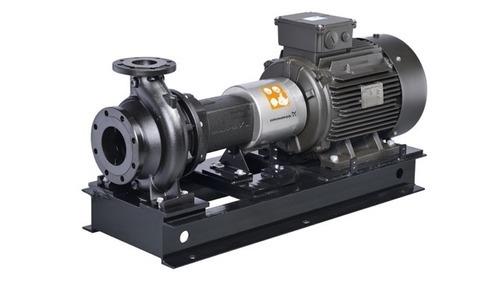 End Suction Back Pull Out Centrifugal Pumps in Cast Iron with a choice of C.I. /SS316 /Bronze Impellers and complete Stainless Steel construction. World class design coupled with highest hydraulic efficiencies of these pumps ensure that you not only save on precious power but also get a maintenance free and trouble free pump which maintains its high efficiency for years of continuous service by the virtue of dual wear rings in the pump casing on the front and back of the Impellers to facilitate easy changing of the wear rings to restore the pump efficiency, whenever high wear and tear forces a substantial drop in the pump hydraulic efficiencies! Pumps are coupled with high efficiency IE3 and IE4 electric motors from Grundfos to ensure lowest energy consumption for the given motor shaft power! Flow ranges from 5 m3/hr to 1000 m3/hr and head ranges from 5 mts to 130 mts. Temperature of liquid handled can vary from -30 deg.C to +140 deg.C.