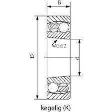 Calculation dataBasic dynamic load rating C 39.7 kNBasic static load rating C0 17 kNFatigue load limit Pu 0.83 kNReference speed 9500 r/minLimiting speed 6000 r/minPermissible angular misalignment α 2.5 °Calculation factor kr 0.04 Calculation factor e 0.16 Calculation factor Y0 4 Calculation factor Y1 3.9 Calculation factor Y2 6.1 MassMass bearing 1.6 kgFor additional information about the meaning and limitations of the product data, refer to Self-aligning ball bearings and Principles of bearing selection and application.