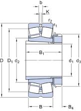 d 95 mmD 170 mmB 43 mmd2 ≈ 112 mmD1 ≈ 150 mmb 8.3 mmK 4.5 mmr1,2 min. 2.1 mmTapered bore, taper 1:12