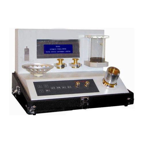 Digital Macronaire TesterApplicationAutomatic Fineness Meter (Micronaire Tester), to determine the cotton micronaire in cotton spinning industry, fibre researching and testing departments, etc. Cotton Fineness Meter uses electronic weighing, equipped with micro pressure sensors, large-screen LCD display English menu displays Micronaire value and fiber class. It controlled by microcomputer, full automatic calibration, testing, data processing ensures precise result. The weighing and calibrated-cotton auto-calibrating functions improve the detection speed and accuracy. If the sample weight is not as required, system can be corrected automatically.This instrument can also convert the Micronaire value to metric count for reference purposes.includes air pump and non-hygroscopic calibration plug. Operates on the well-known air-flow principle. SpecificationsUnit weight: 0.26g/cm3Standard sample weight is 8g, but 7.5g~8.5g can also be corrected automatically.Weighing accuracy: 0.01gAccuracy: ±0.05 Micronaire UnitTesting range: 2.5~6.5 Micronaire UnitPower: 220 V 50 Hz 6 WWeight : 18 KgDimensions : 400 x 305 x 275mm (LxWxH)#Manufacturer and #supplier of #Water #Vapour #Permeability #Tester #in #Vadodara, #Gujarat, #India.#Manufacturer and #supplier of #Flammability #Tester #in #Vadodara, #Gujarat, #India.#Manufacturer and #supplier of #Wetback #Tester #in #Vadodara, #Gujarat, #India.#Manufacturer and #supplier of #Light #Fastness #Tester #in #Vadodara, #Gujarat, #India.