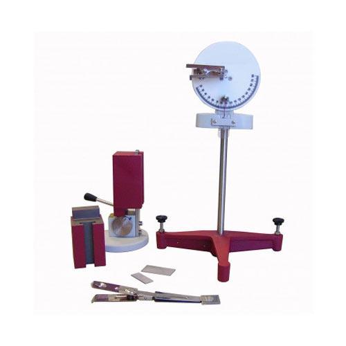 Crease Recovery TesterApplicationCrease Recovery Tester, to determining recovery properties of fabrics by creasing in a loading device for a predetermined time using a Weight suitable for the test method specified (BS/ISO/AATCC), After transferring the specimen to the clamp of the tester, the specimen is allowed to recover and the angle of recovery recorded. Crease Recovery Tester (crease tester) is a totally manual operate.