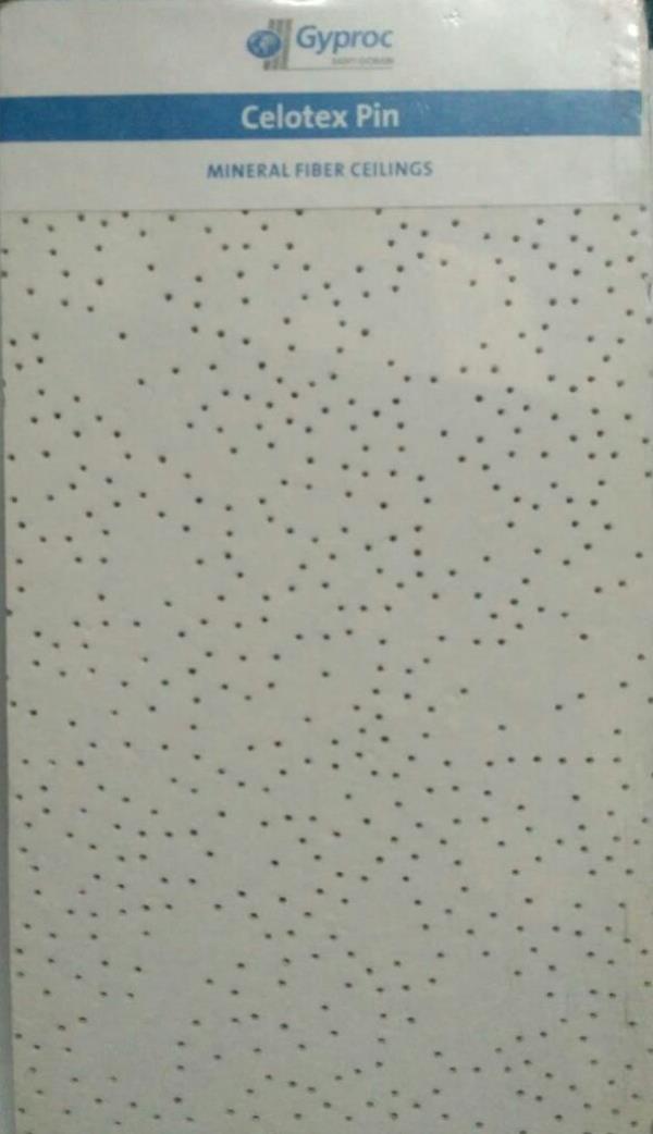 We are authorized dealers of Saint Gobain Celotex Pin Tile In ChennaiSaint Gobain Celotex Pin Ceilings Tile are one of the important elements of an interior space as they offer the maximum unobstructed view of working spaces. Celotex Pin As a result, the ceiling is an important element of open plan office layout and defines its aesthetics. Since a ceiling has a large surface area, it plays an important role in the acoustic and thermal comfort of a space