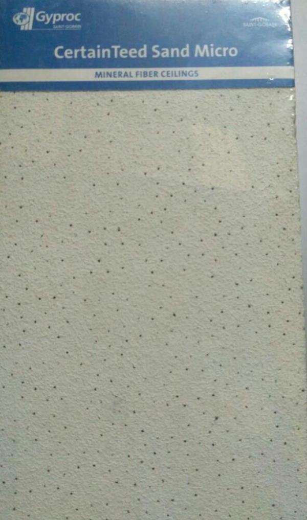 We are authorized dealers of Saint Gobain Certain Teed Sand Micro Tile In ChennaiSaint Gobain Certain Teed Sand Micro Ceilings Tile are one of the important elements of an interior space as they offer the maximum unobstructed view of working spaces. Celotex Pin As a result, the ceiling is an important element of open plan office layout and defines its aesthetics. Certain Teed Sand Micro Since a ceiling has a large surface area, it plays an important role in the acoustic and thermal comfort of a space