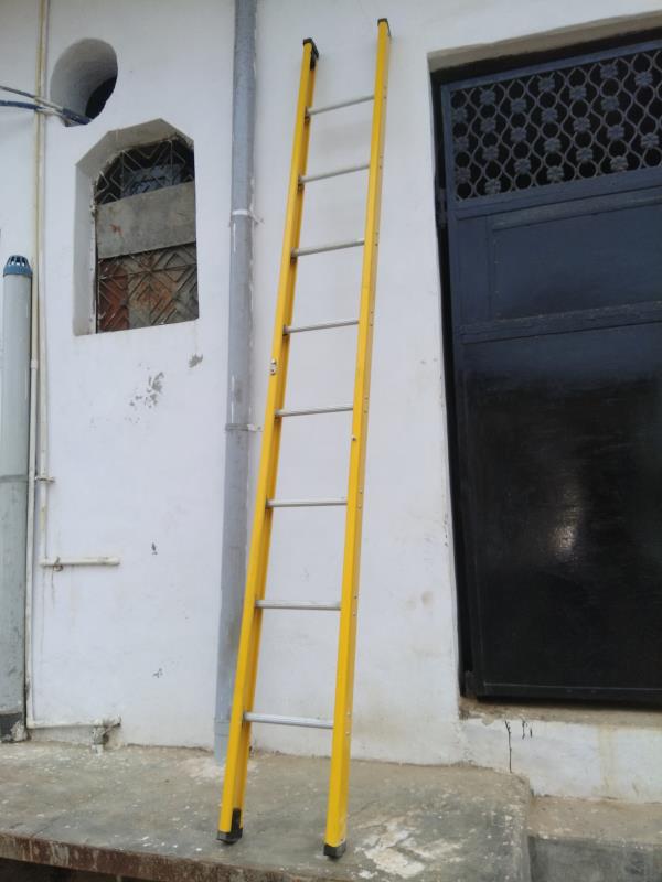 AQPC MODEL No: 1026-II “AQPC” FRP COLLAPSIBLE /ABRIDGED Ladder made out of Extruded, Tested Quality Hindalco make ALUMINIUM Section of size 84mm x30mm x4mm thick approx. steps made of FRP of size 84mm x30mm x4mm approx. at required distance of 12” apart to be closed in a way to avoid large space for its keeping. The width of the Ladder generally is 400mm FRP COLLAPSIBLE LADDERS