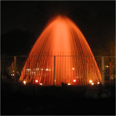 Through uniquely designed precession jet nozzle orifices all around a ring Dome fountain is the best suitable option to cover any kind of circular shaped water-body over which it will get installed. As because it enables discharged water to get converged to a specified point located at the central section of the ring hence it totally eliminates any chance of discharged water to get scattered outside pool section under normal wind conditions.We use uniquely designed LED light body & other accessories which requires minimum power to light the system as a whole.5 star rated submersible pump of reputed brand are used for minimizing power consumption which in turn ensures greater profitability on a long run.Yes we have successfully developed sophisticated group of technical & installation experts backed by excellent research & development cell, all of them are specially committed to meet up any kind of challenges irrespective of nature of site condition.