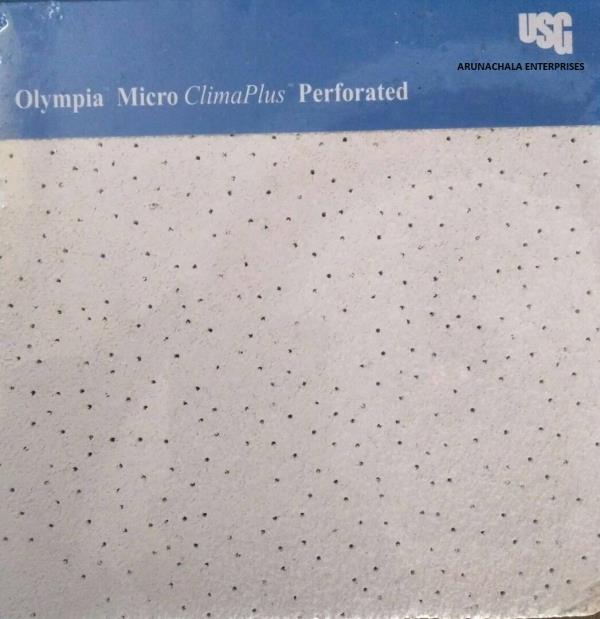 We Are Authorized Dealers Of USG Ceiling Tile In Chennai.USG BORAL Gypsum Boards is a standard plaster board which is used in drywall , lining and Offering high level of durability to suit every kind of climatic conditions, USG BORAL Gypsum Boards have earned recognition for quick installation and withstanding varied weather conditions for extensive support. Having the excellence to be re-used without affecting environs, USG BORAL Gypsum Boards offers maximum flexibility to develop mottled ceiling shapes. Moreover, it holds significance for being a light weight product that reduces the structural base of a construction system. Quality is well evident from the composition of USGBORAL Gypsum Boards that includes standard gypsum plaster core encased in heavy duty face and backing liner paper. OLYMPIA - 15MM THICKNESS, SQ/TEG/BEV TEG,600X600X15MM CLASS A ITEM NO=OLPC 665N, NRC=0.55, CAC MIN=35-39 LR=89, GRID OPTIONS=A,B,CRECYCLED CONTENT=40%