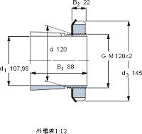 d 90 mmD 190 mmB 64 mmd1 ≈ 121 mmD1 ≈ 162.2 mmr1,2 min. 3 mm