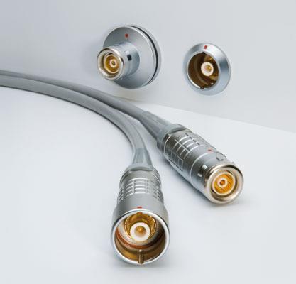 Watertight self-latching triaxial connectors with alignment key for TV camera applications. (UK Standards)Main Features: Push-pull self-latchingkeyingOver 10 shell stylesTemp. range -55 Deg C to 200 Deg CShieldedIP66Contact Configurations: Triaxial 50 & 75 OhmsAdditional Information:Item Code: LEMO-4M-Series