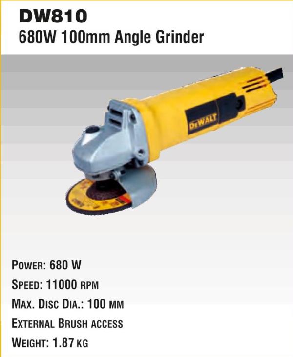 DW810680 W 100 mm Angle Grinder