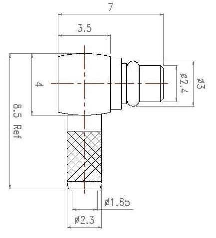 Mcx(F) R/A P.C.B. 50 Ohm