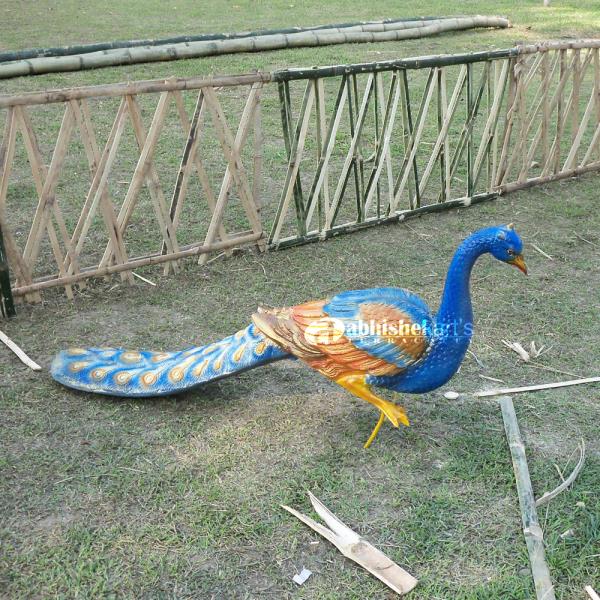 Fiber Peacock StatueSize - 4 feetMaterial: Made of high grade Fiber/FRP material.Application : Amusement park, Banquets, Resorts, Park, shopping malls, supermarkets or restaurants, school, residential communities, kindergartens, and other kinds of amusement application.Call : +91 9432170021, +91 9433549439Mail : abhishekartskolkata@gmail.com